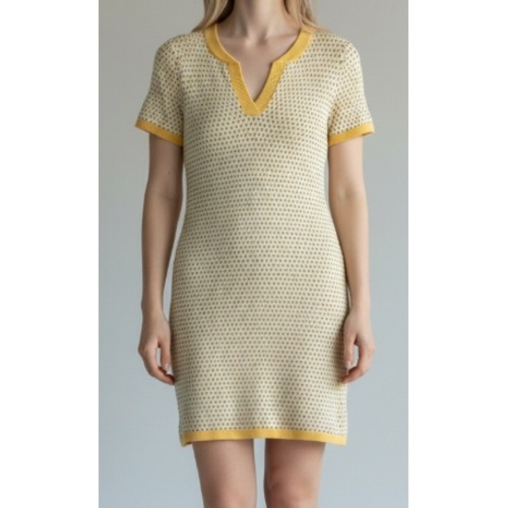 Paul & Joe Printed Shift Dress Women's Size 38 US M Yellow Short Sleeve Casual